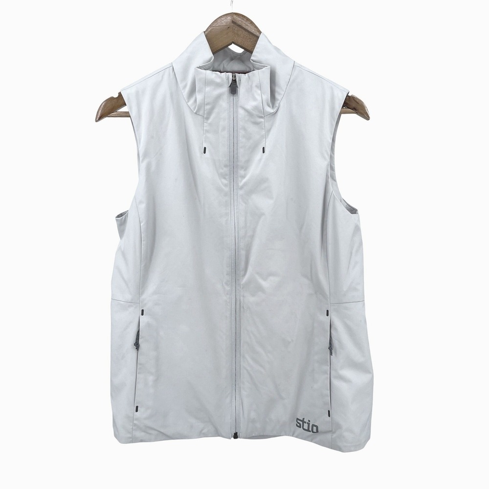 Stio Fernos Insulated Vest Womens M Light Gray Full Zip Stretch Pockets - Picture 1 of 9